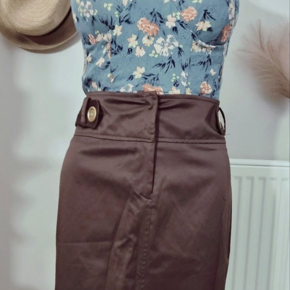 Costa Blanca Satin Higb Waisted Pencil Skirt- Size 4 - Picture 3 of 10